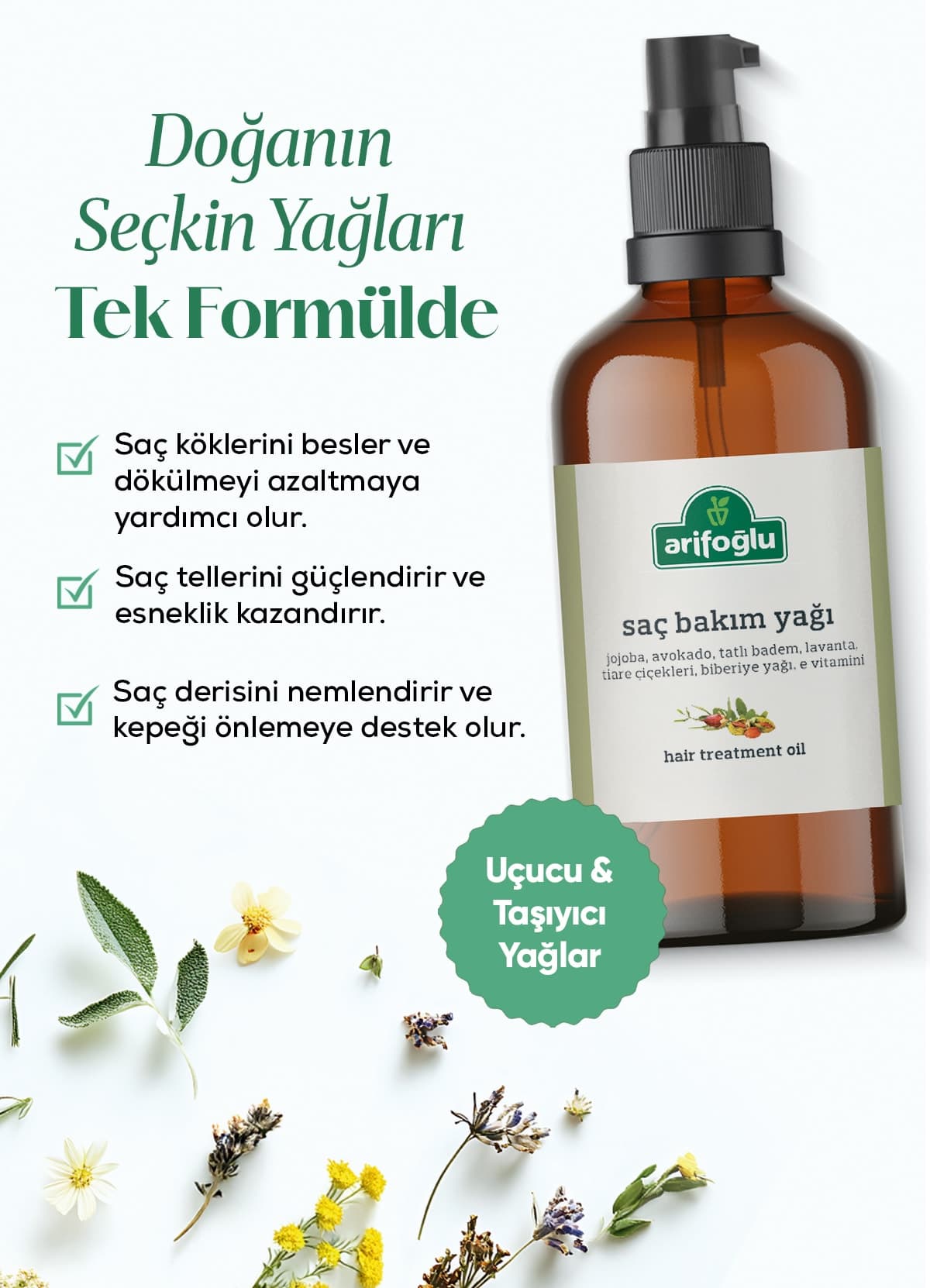روغن مو Arifoğlu رزماری و آرگان ضد ریزش و تسریع رشد 100 ml روغن مو Arifoğlu رزماری و آرگان ضد ریزش و تسریع رشد 100 ml