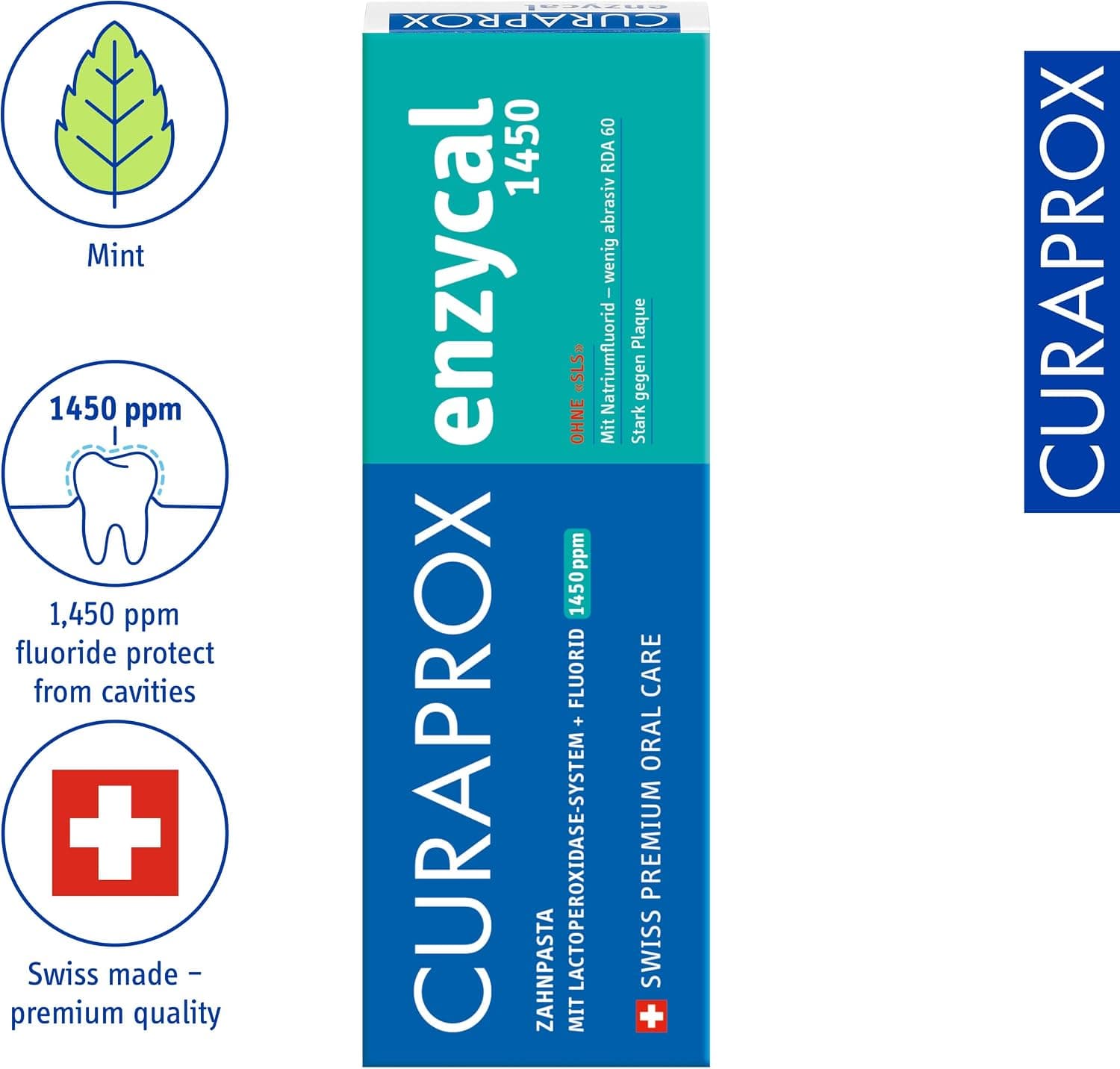 خمیر دندان Curaprox Enzycal 1450 ppm فلوراید بدون SLS 75ml خمیر دندان Curaprox Enzycal 1450 ppm فلوراید بدون SLS 75ml