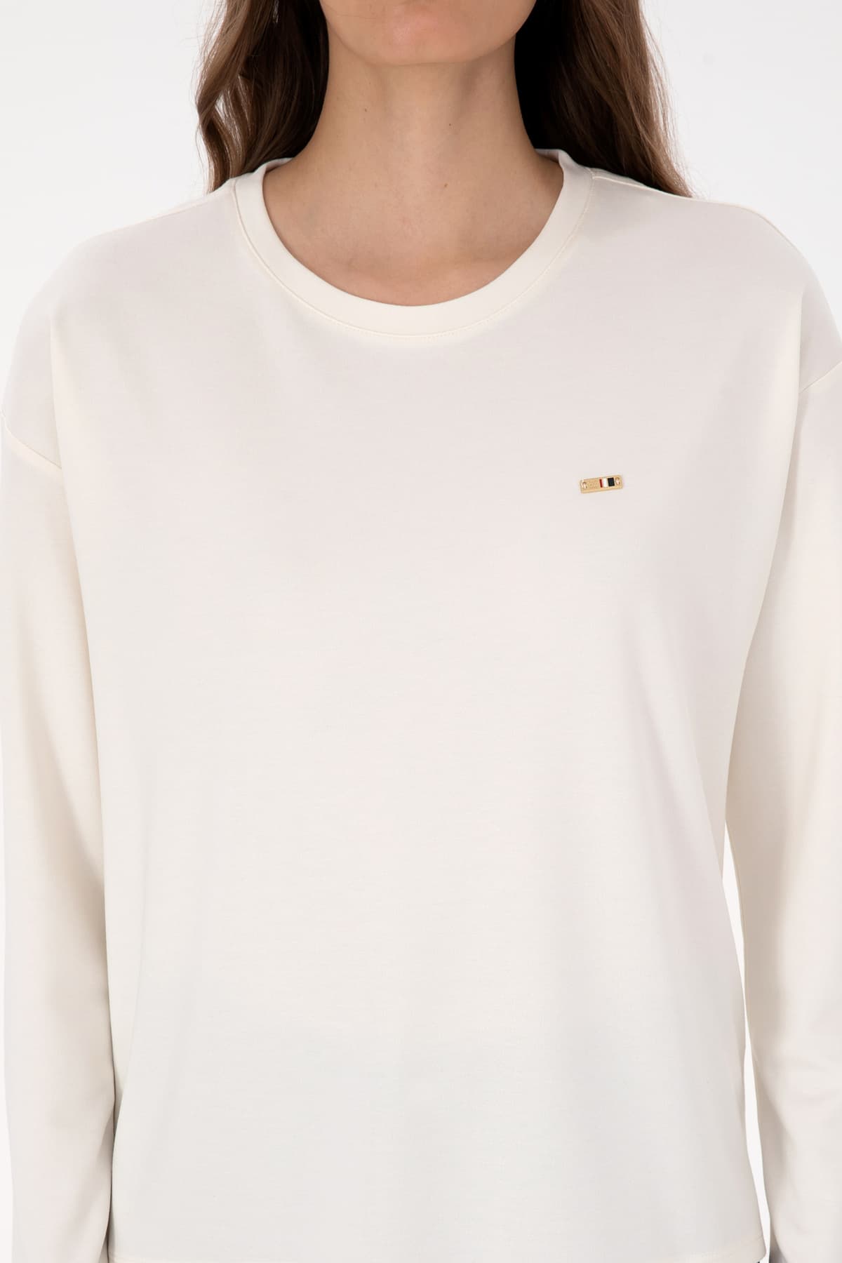 سوئیشرت زنانه U.S. Polo Assn. کرمی یقه گرد مدل 50318159-VR071 سوئیشرت زنانه U.S. Polo Assn. کرمی یقه گرد مدل 50318159-VR071