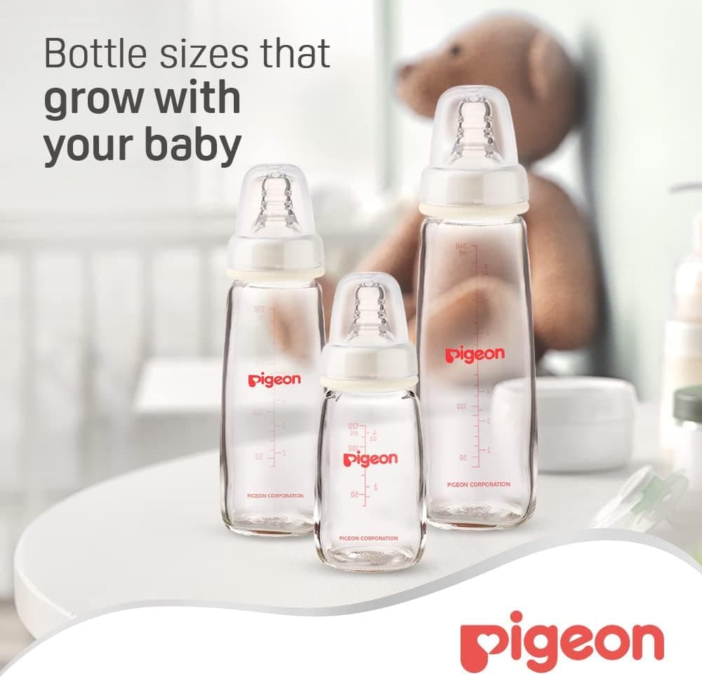 شیشه شیر شیشهای Pigeon سفید 200 ml مدل 00281 شیشه شیر شیشهای Pigeon سفید 200 ml مدل 00281