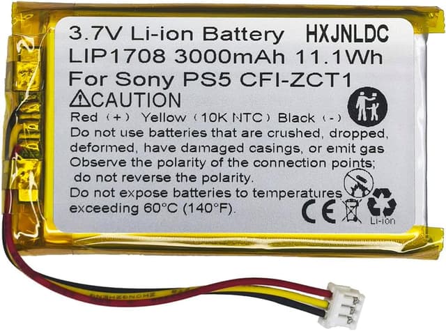 باتری شارژی لیتیوم-یون HXJNLDC مدل LIP1708 3.7V 3000mAh دسته Sony PS5 DualSense باتری شارژی لیتیوم-یون HXJNLDC مدل LIP1708 3.7V 3000mAh دسته Sony PS5 DualSense