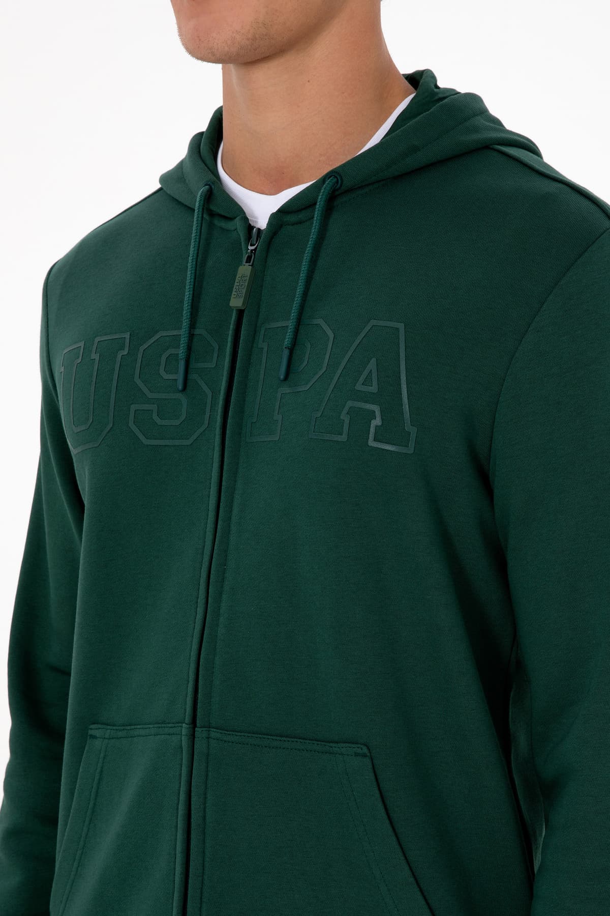 کاردیگان بافت مردانه U.S. Polo Assn. فیت معمولی هودیدار زیپدار سبز تیره مدل 50313719-VR079 کاردیگان بافت مردانه U.S. Polo Assn. فیت معمولی هودیدار زیپدار سبز تیره مدل 50313719-VR079