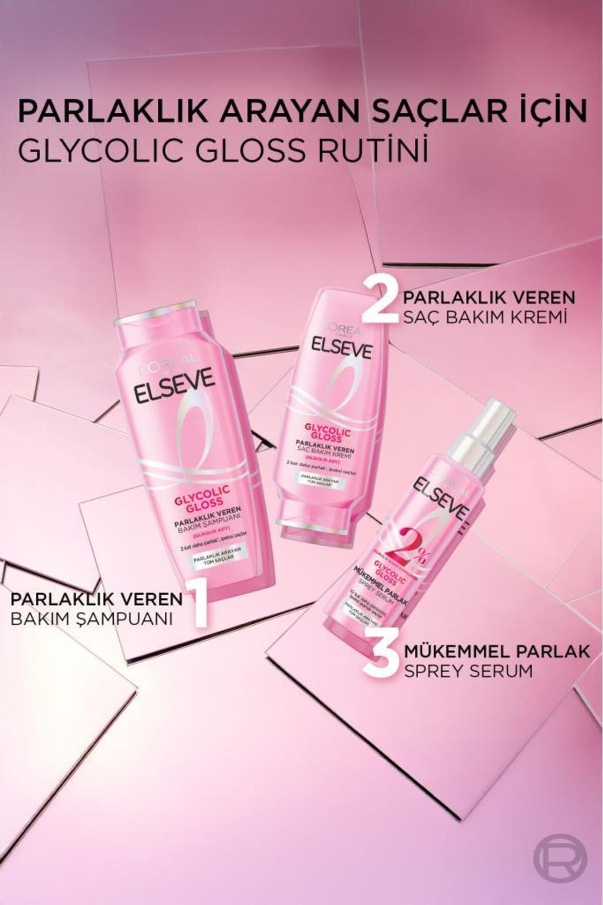 ست مراقبت از مو Elseve Glycolic Gloss درخشانکننده شامل شامپو، نرمکننده و اسپری مراقبتی ست مراقبت از مو Elseve Glycolic Gloss درخشانکننده شامل شامپو، نرمکننده و اسپری مراقبتی