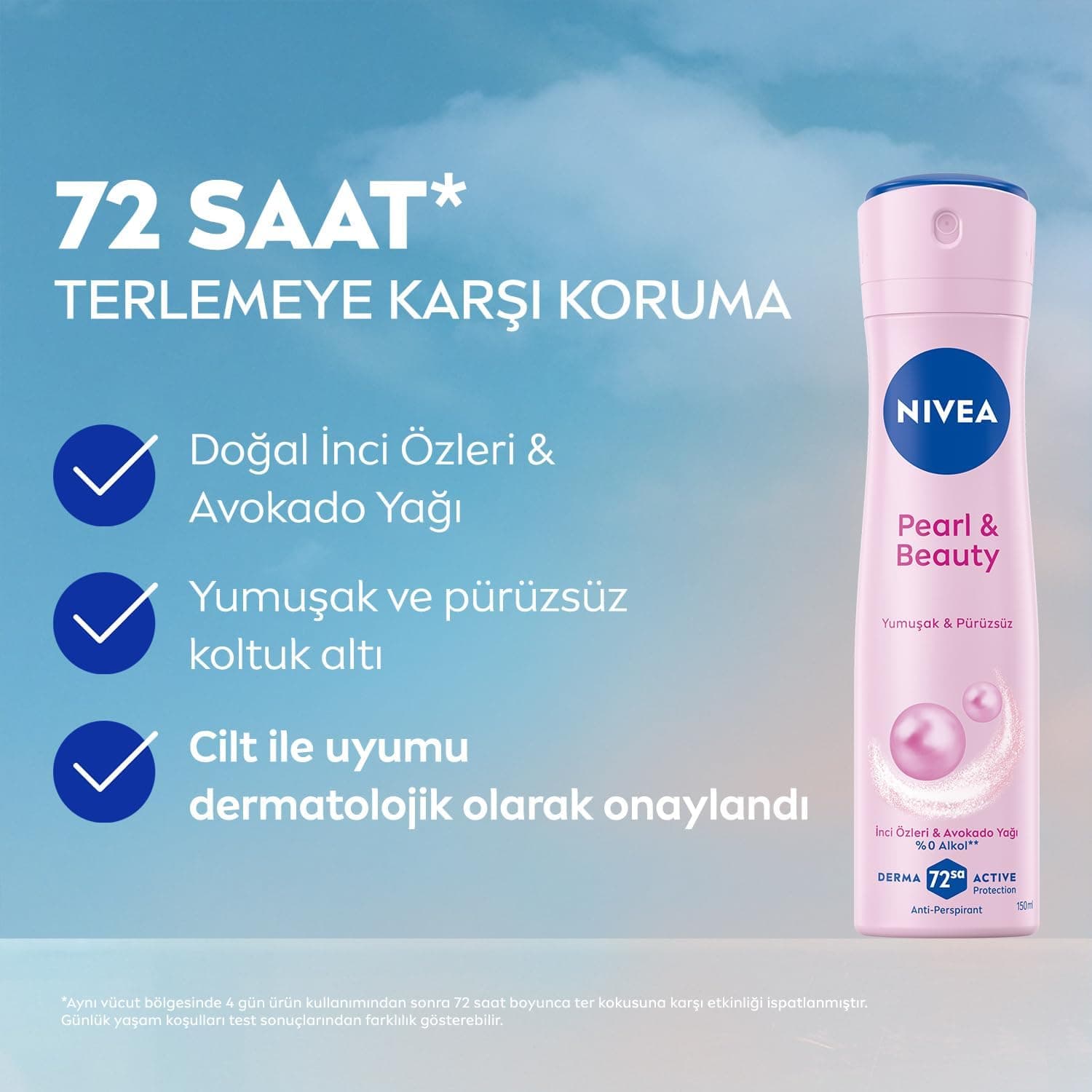 دئودورانت اسپری زنانه NIVEA Pearl&Beauty ضدتعریق 72 ساعته 150 ml بدون الکل دئودورانت اسپری زنانه NIVEA Pearl&Beauty ضدتعریق 72 ساعته 150 ml بدون الکل