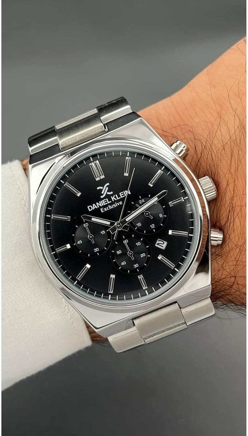 ساعت مچی مردانه Daniel Klein Exclusive Chronograph نقرهای مشکی سفید ساعت مچی مردانه Daniel Klein Exclusive Chronograph نقرهای مشکی سفید