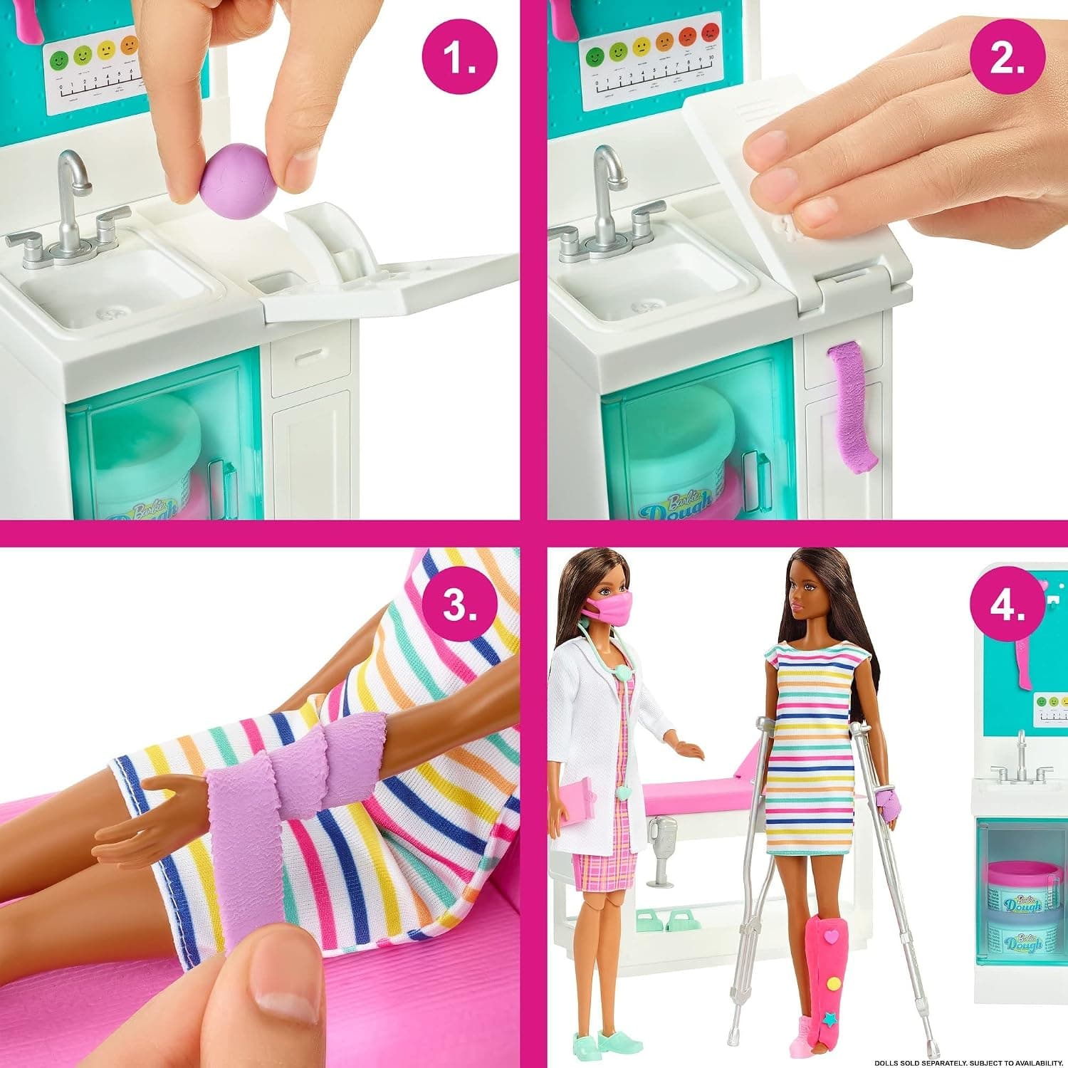 ست بازی کلینیک دخترانه Barbie با عروسک پزشک سبزه 30 cm و بیش از 30 قطعه، مدل GTN61 ست بازی کلینیک دخترانه Barbie با عروسک پزشک سبزه 30 cm و بیش از 30 قطعه، مدل GTN61