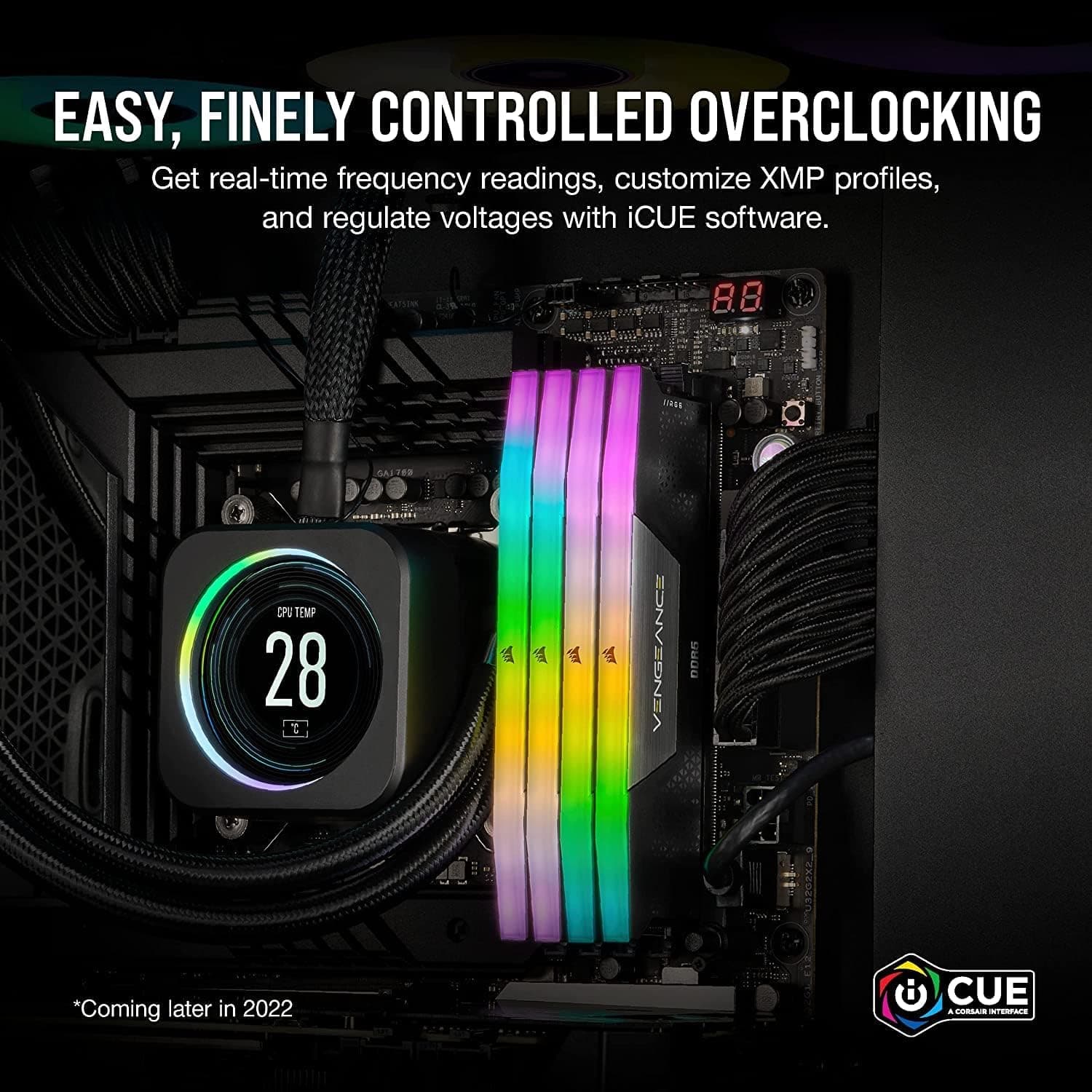 رم کامپیوتر Corsair Vengeance RGB DDR5 ظرفیت 48GB (2x24GB) فرکانس 6000MHz مدل CMH48GX5M2E6000C36 رم کامپیوتر Corsair Vengeance RGB DDR5 ظرفیت 48GB (2x24GB) فرکانس 6000MHz مدل CMH48GX5M2E6000C36