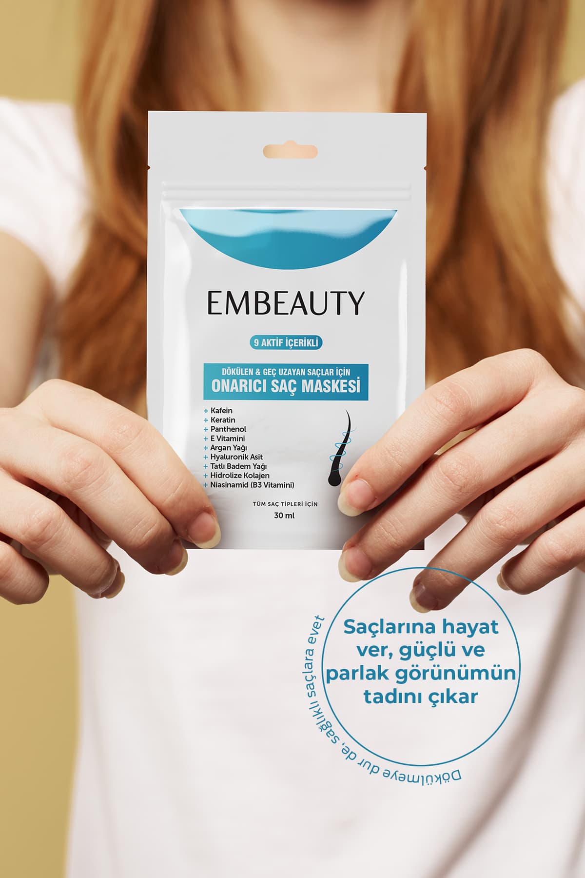 ماسک مو Embeauty با 9 ماده فعال برای موهای آسیبدیده و ریزشی ماسک مو Embeauty با 9 ماده فعال برای موهای آسیبدیده و ریزشی