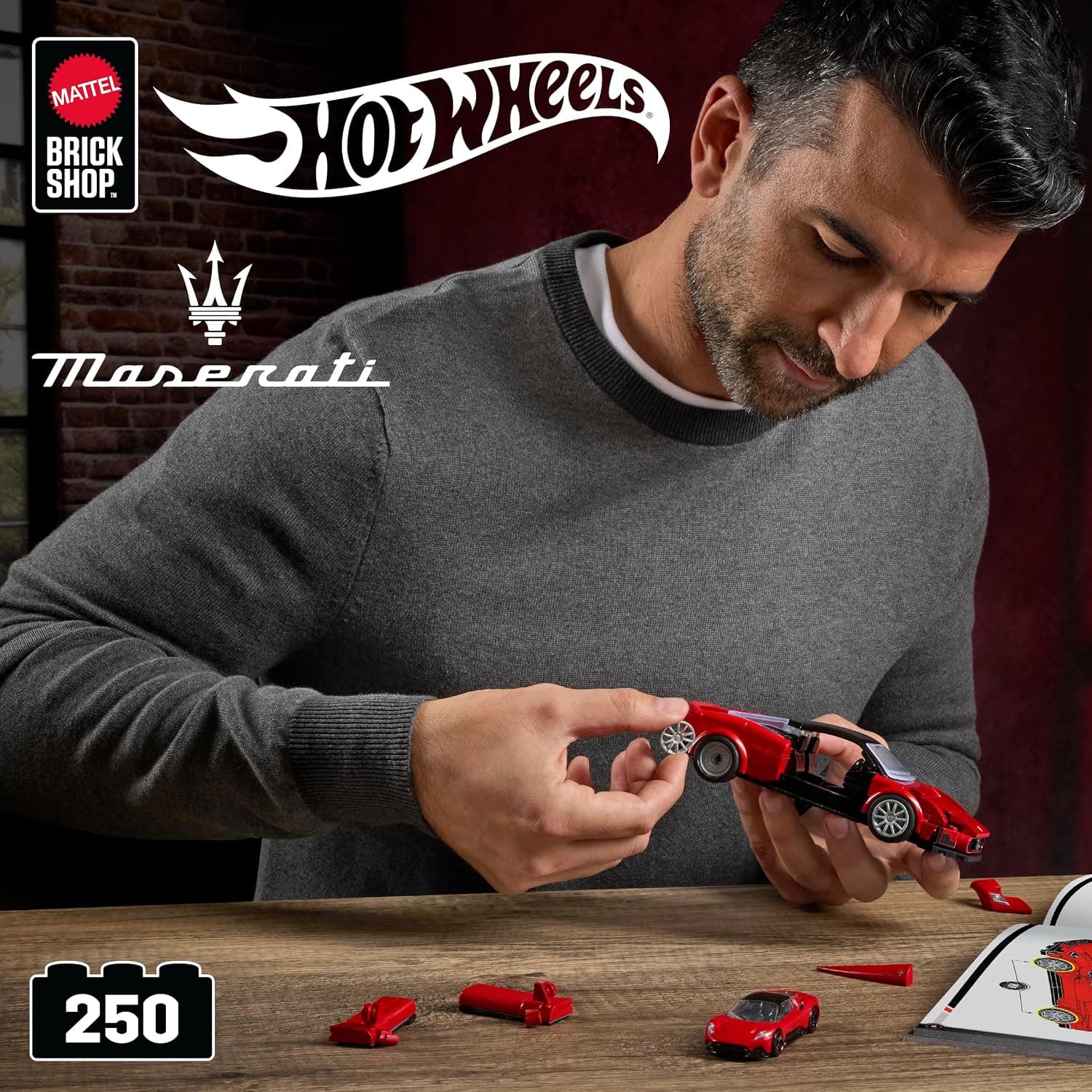 ست ساختنی Mattel Brick Shop Hot Wheels Speed Maserati مدل JFR90 ست ساختنی Mattel Brick Shop Hot Wheels Speed Maserati مدل JFR90