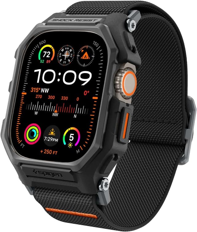 قاب و بند ساعت سازگار با Apple Watch 49mm Ultra 4/3/2/1 برند Spigen مشکی مات Lite Fit Pro مدل ACS07104 قاب و بند ساعت سازگار با Apple Watch 49mm Ultra 4/3/2/1 برند Spigen مشکی مات Lite Fit Pro مدل ACS07104