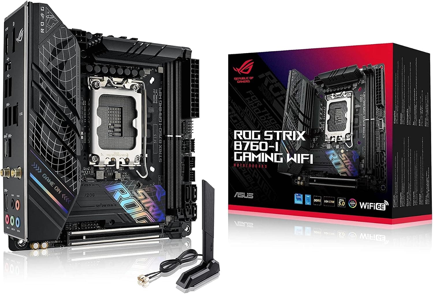 مادربرد ASUS ROG Strix B760-I Gaming WiFi mini-ITX سوکت LGA 1700 مشکی مادربرد ASUS ROG Strix B760-I Gaming WiFi mini-ITX سوکت LGA 1700 مشکی