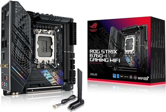 مادربرد ASUS ROG Strix B760-I Gaming WiFi mini-ITX سوکت LGA 1700 مشکی مادربرد ASUS ROG Strix B760-I Gaming WiFi mini-ITX سوکت LGA 1700 مشکی