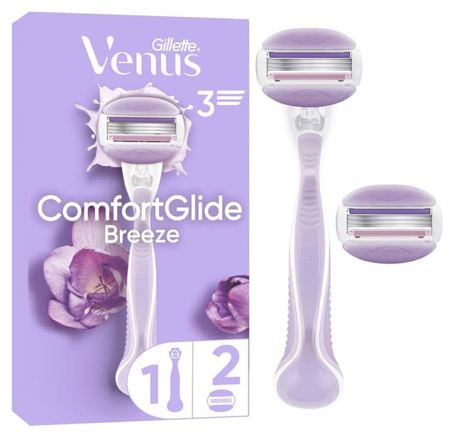 تیغ اصلاح زنانه Gillette Venus Comfortglide Breeze دسته + 2 سری یدک تیغ اصلاح زنانه Gillette Venus Comfortglide Breeze دسته + 2 سری یدک