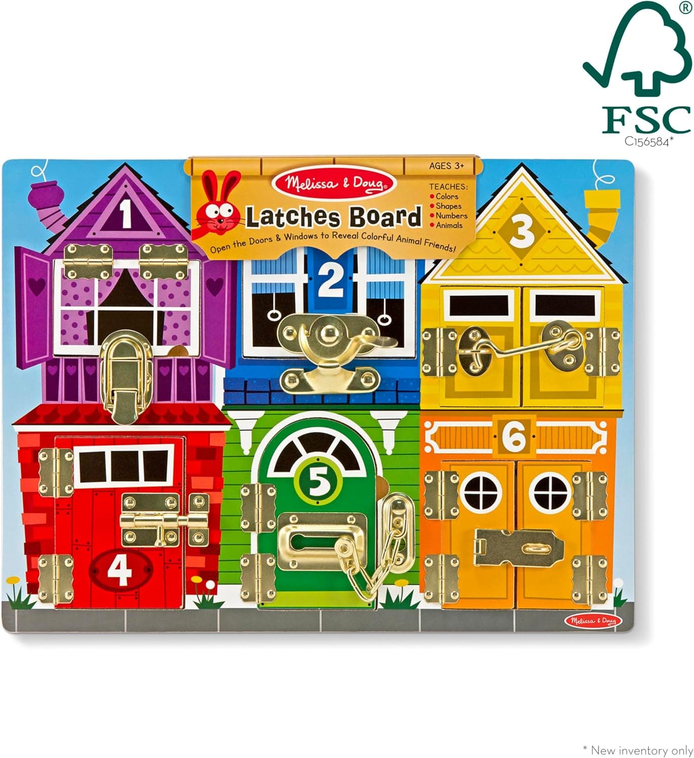تخته فعالیت چوبی Melissa & Doug با 6 چفت، قفل و در مدل MD3785 تخته فعالیت چوبی Melissa & Doug با 6 چفت، قفل و در مدل MD3785