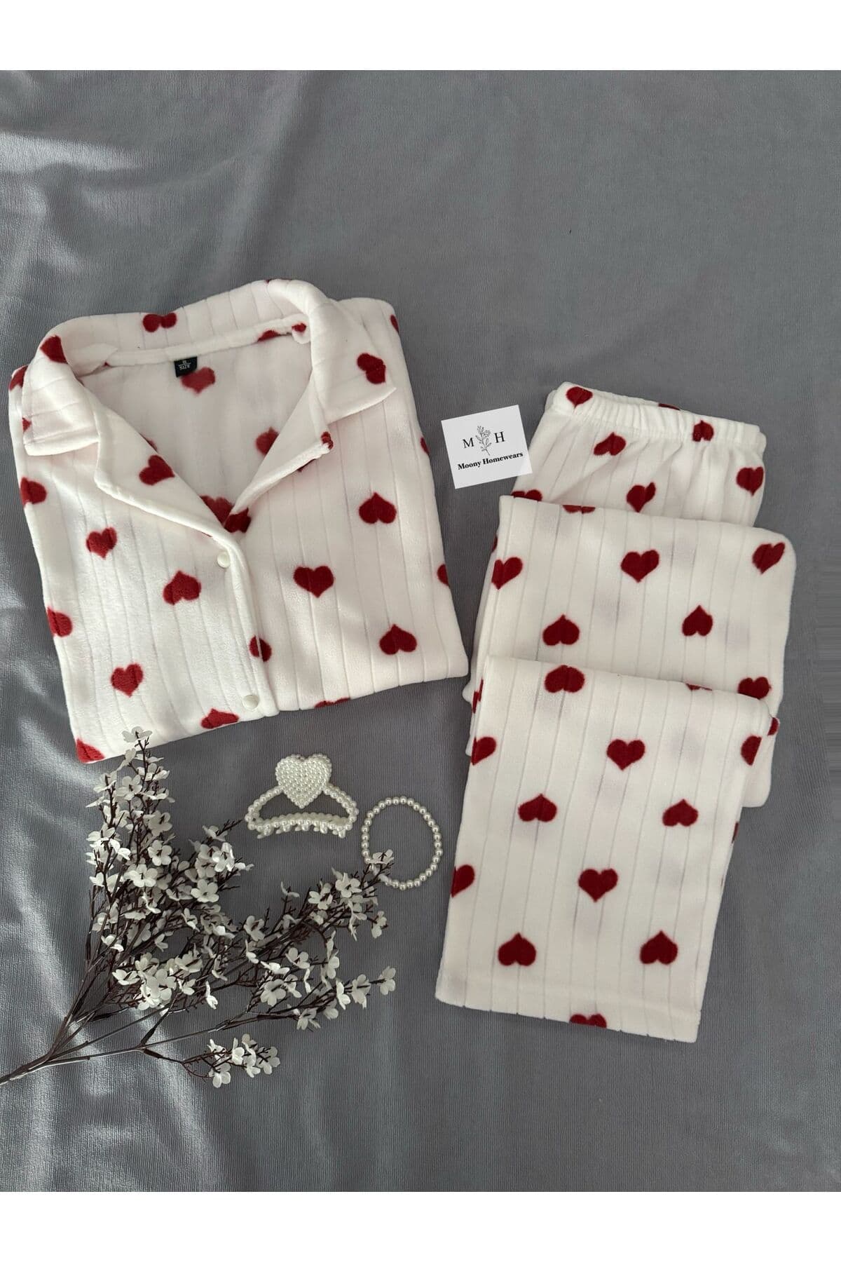 ست پیژامه زنانه MH Moony Homewears ترمال پولار زمستانی مدل Ma Valantine ست پیژامه زنانه MH Moony Homewears ترمال پولار زمستانی مدل Ma Valantine