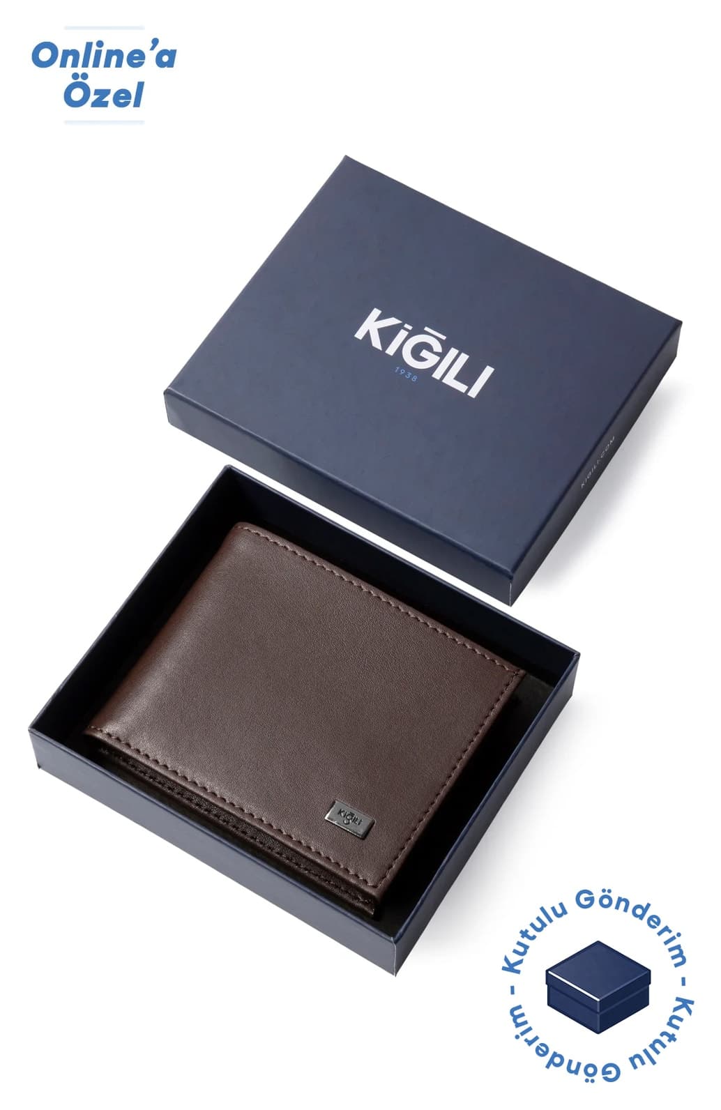 کیف پول مردانه Kiğılı با جای کارت، بخش پول و جعبه هدیه کیف پول مردانه Kiğılı با جای کارت، بخش پول و جعبه هدیه