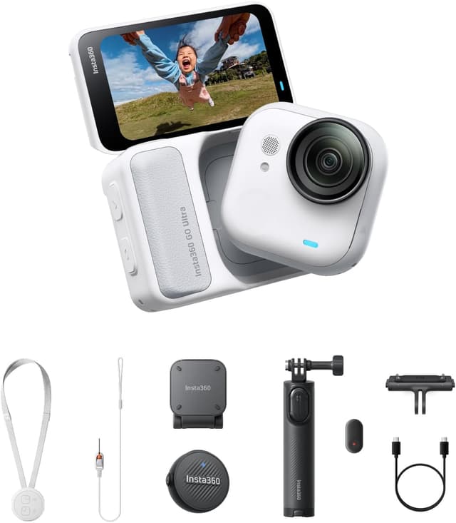 دوربین ولاگ بدون دست Insta360 GO Ultra بسته ولاگ سفید 4K دوربین ولاگ بدون دست Insta360 GO Ultra بسته ولاگ سفید 4K