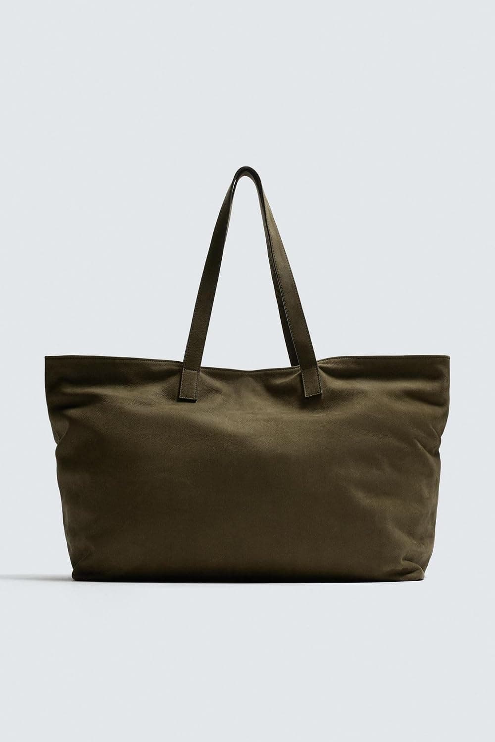 کیف توت زنانه Zara چرمی سبز خاکی سایز استاندارد کیف توت زنانه Zara چرمی سبز خاکی سایز استاندارد