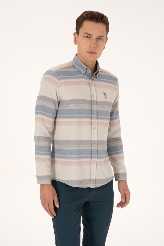 پیراهن مردانه U.S. Polo Assn. سنگی آستین بلند طرحدار مدل 50316648-VR049 پیراهن مردانه U.S. Polo Assn. سنگی آستین بلند طرحدار مدل 50316648-VR049
