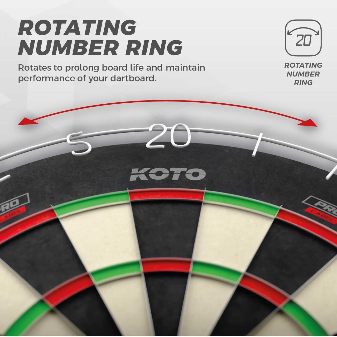 تخته دارت KOTO darts با اندازه رسمی مسابقات، سیمکشی نازک، حلقه اعداد قرمز و نصب آسان مدل King Pro Target تخته دارت KOTO darts با اندازه رسمی مسابقات، سیمکشی نازک، حلقه اعداد قرمز و نصب آسان مدل King Pro Target