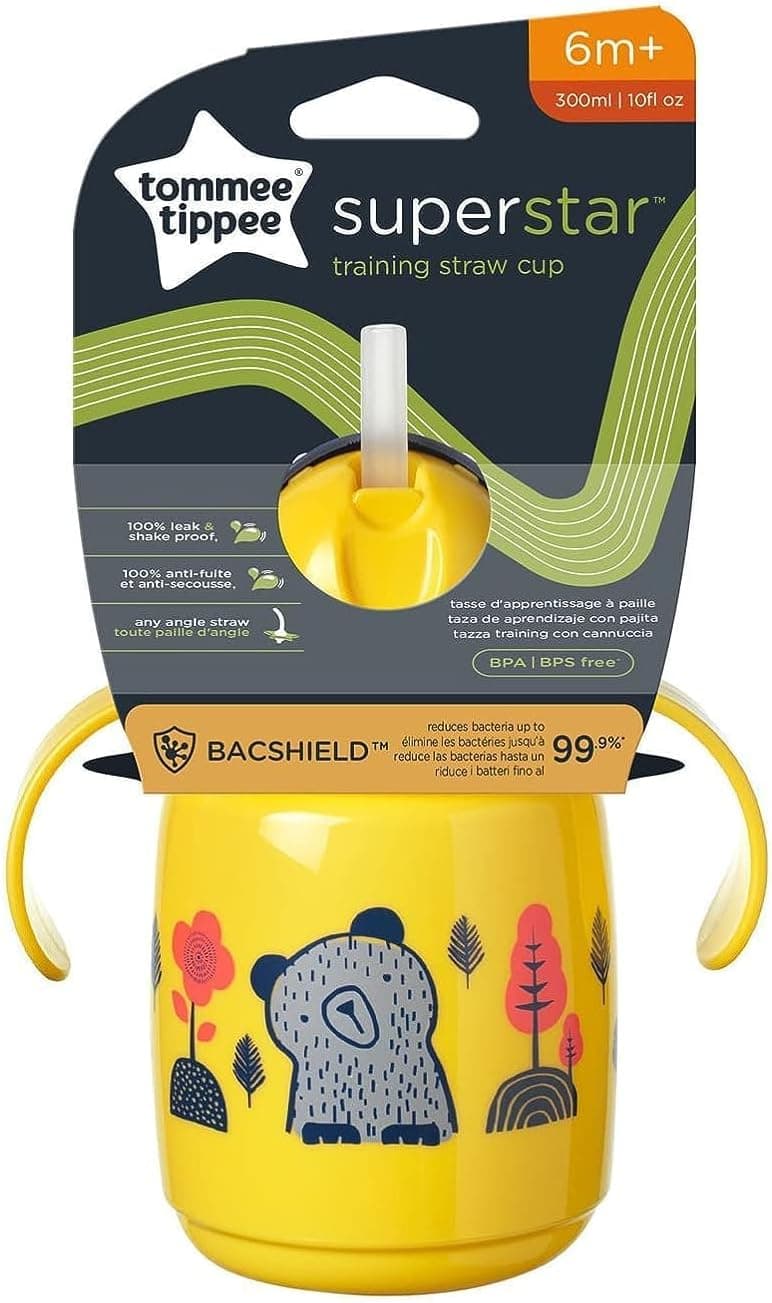 لیوان نیدار نوپا Tommee Tippee Superstar وزنی ضدنشتی INTELLIVALVE BACSHIELD ضدباکتری 300ml زرد لیوان نیدار نوپا Tommee Tippee Superstar وزنی ضدنشتی INTELLIVALVE BACSHIELD ضدباکتری 300ml زرد
