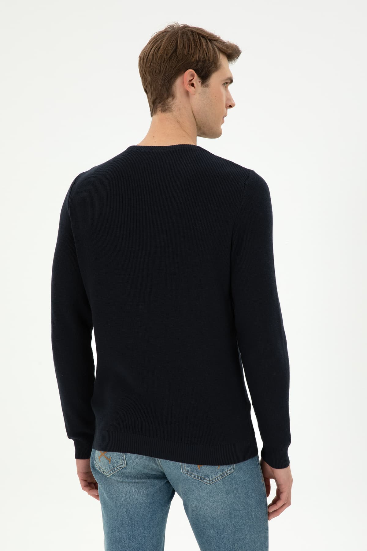 پلیور مردانه U.S. Polo Assn. فیت اسلیم یقه گرد سرمهای مدل 50298282-VR033 پلیور مردانه U.S. Polo Assn. فیت اسلیم یقه گرد سرمهای مدل 50298282-VR033