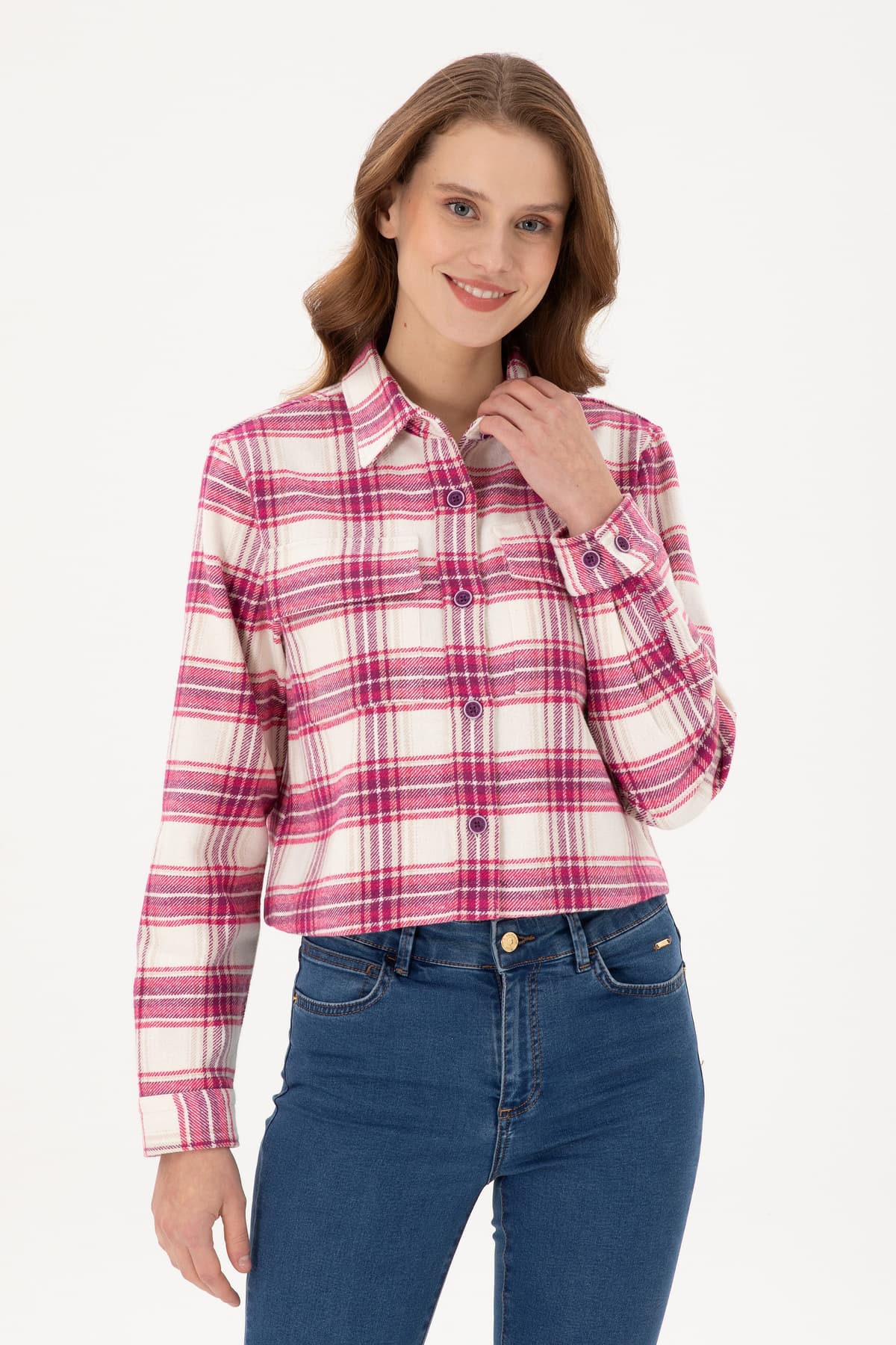 پیراهن زنانه U.S. Polo Assn. بنفش آستین بلند مدل 50291115-VR037 پیراهن زنانه U.S. Polo Assn. بنفش آستین بلند مدل 50291115-VR037
