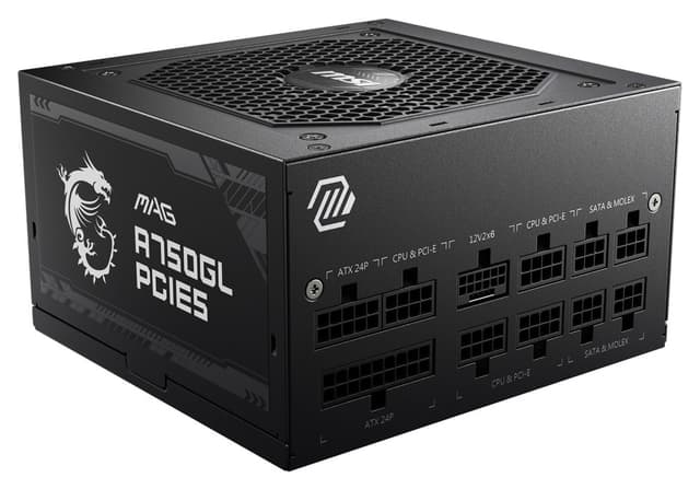 منبع تغذیه MSI فول ماژولار 750W 80+ Gold مدل MAG A750GL PCIE5 منبع تغذیه MSI فول ماژولار 750W 80+ Gold مدل MAG A750GL PCIE5
