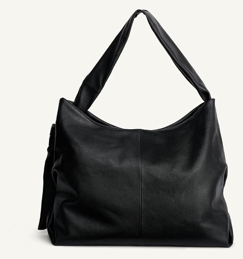 کیف توت زنانه ZARA چرمی مشکی سایز استاندارد کیف توت زنانه ZARA چرمی مشکی سایز استاندارد