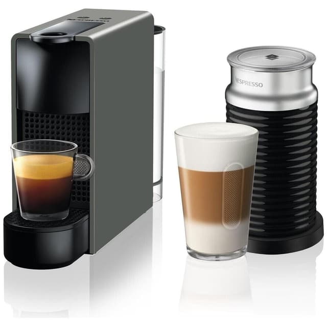 دستگاه قهوهساز Nespresso خاکستری Essenza Mini بههمراه کفساز شیر مدل C35 دستگاه قهوهساز Nespresso خاکستری Essenza Mini بههمراه کفساز شیر مدل C35