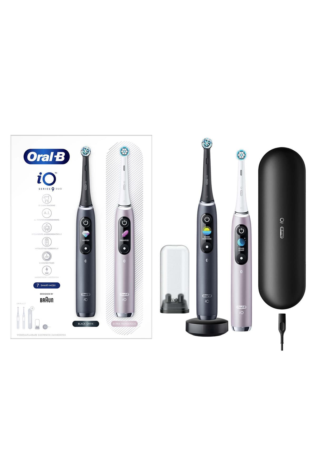 ست 2 عددی مسواک شارژی Oral-B iO 9 مشکی/صورتی ست 2 عددی مسواک شارژی Oral-B iO 9 مشکی/صورتی
