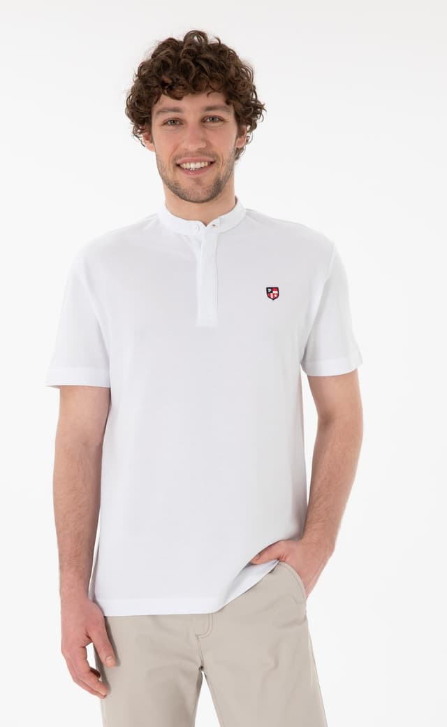 تیشرت مردانه U.S. Polo Assn. فیت معمولی یقه Hakim Yaka سفید بیسیک مدل 50305914-VR013 تیشرت مردانه U.S. Polo Assn. فیت معمولی یقه Hakim Yaka سفید بیسیک مدل 50305914-VR013