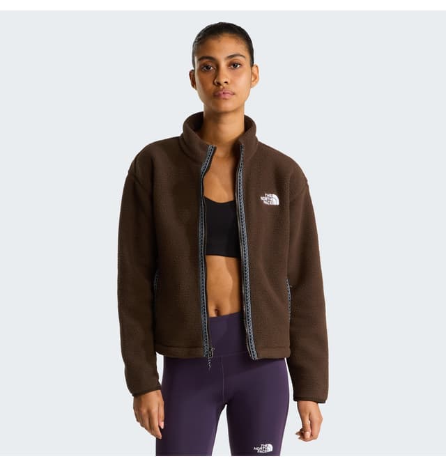 پولار زنانه The North Face قهوهای زیپ تمام مدل Fleeski پولار زنانه The North Face قهوهای زیپ تمام مدل Fleeski