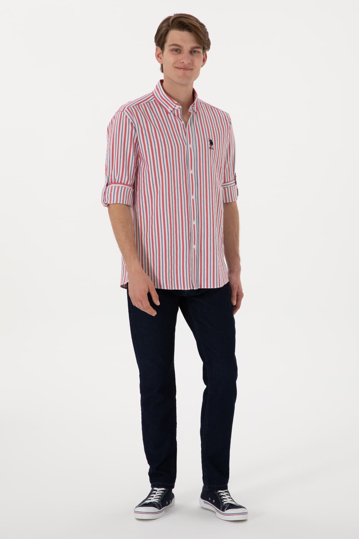پیراهن مردانه U.S. Polo Assn. آستینبلند قرمز مدل 50306326-VR030 پیراهن مردانه U.S. Polo Assn. آستینبلند قرمز مدل 50306326-VR030