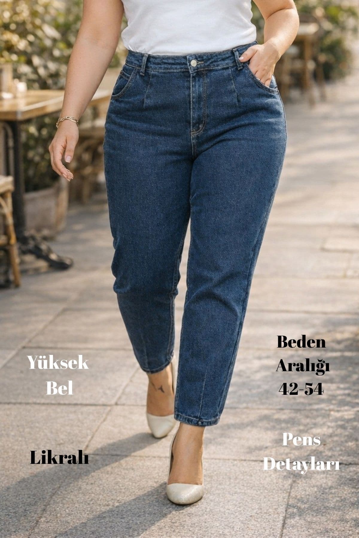 شلوار جین زنانه CEDY DENIM Mom Fit کمر بلند سایز بزرگ آبی مدل C600 شلوار جین زنانه CEDY DENIM Mom Fit کمر بلند سایز بزرگ آبی مدل C600