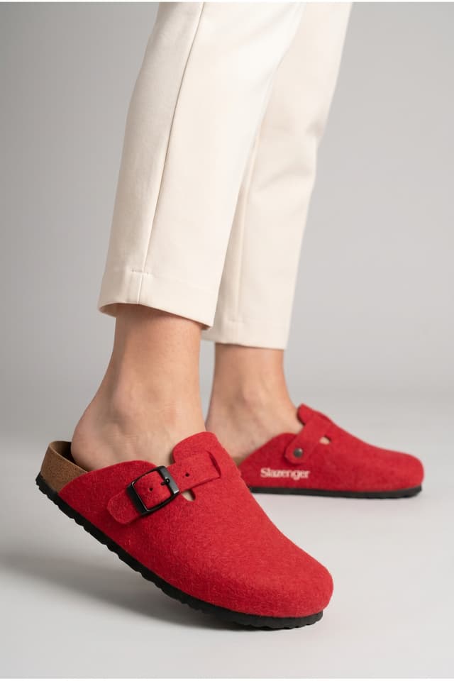 دمپایی خانگی زنانه Slazenger نمدی قرمز Leo دمپایی خانگی زنانه Slazenger نمدی قرمز Leo