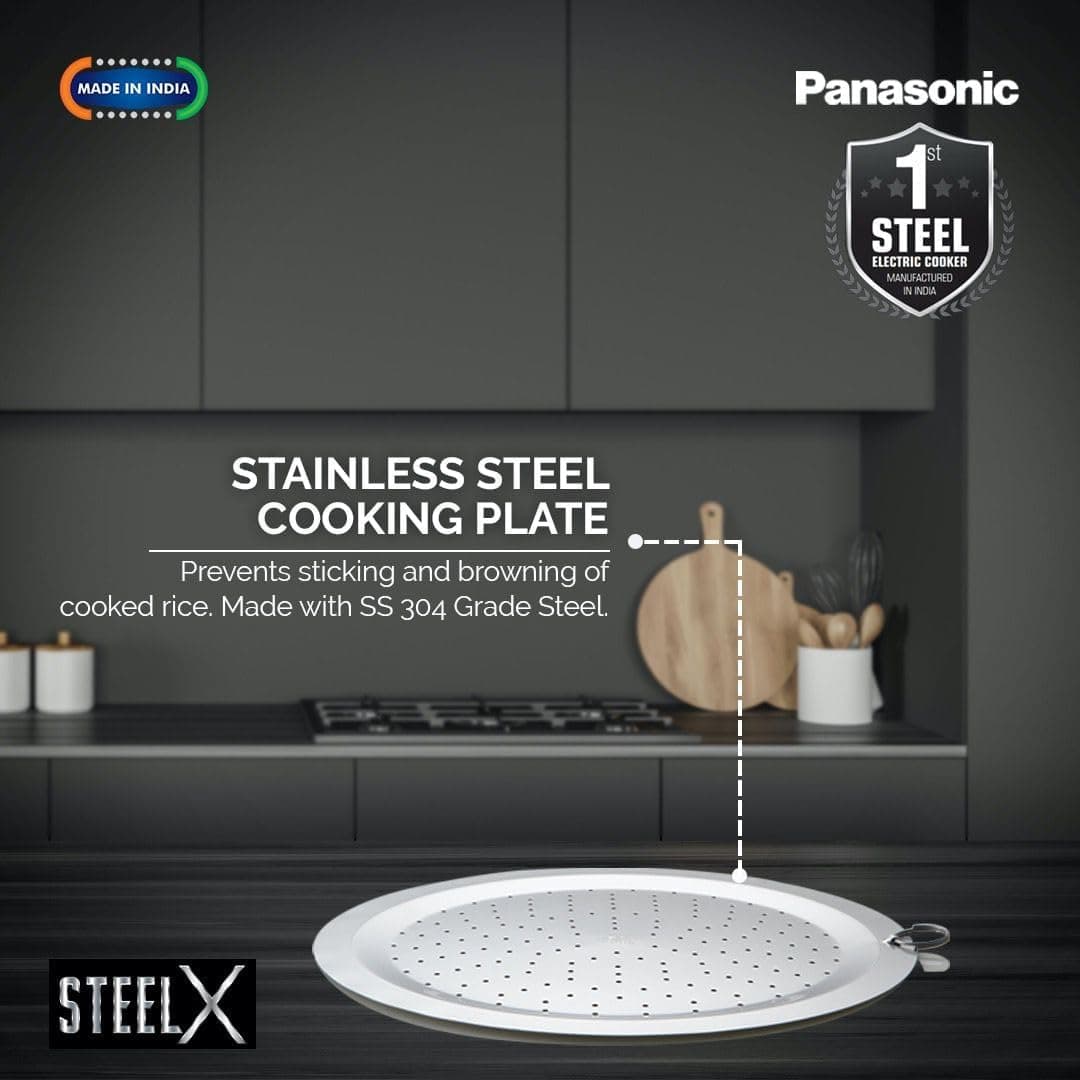 پلوپز برقی اتوماتیک Panasonic استیل ضدزنگ 1.8 L نقرهای مدل SR-G18 پلوپز برقی اتوماتیک Panasonic استیل ضدزنگ 1.8 L نقرهای مدل SR-G18