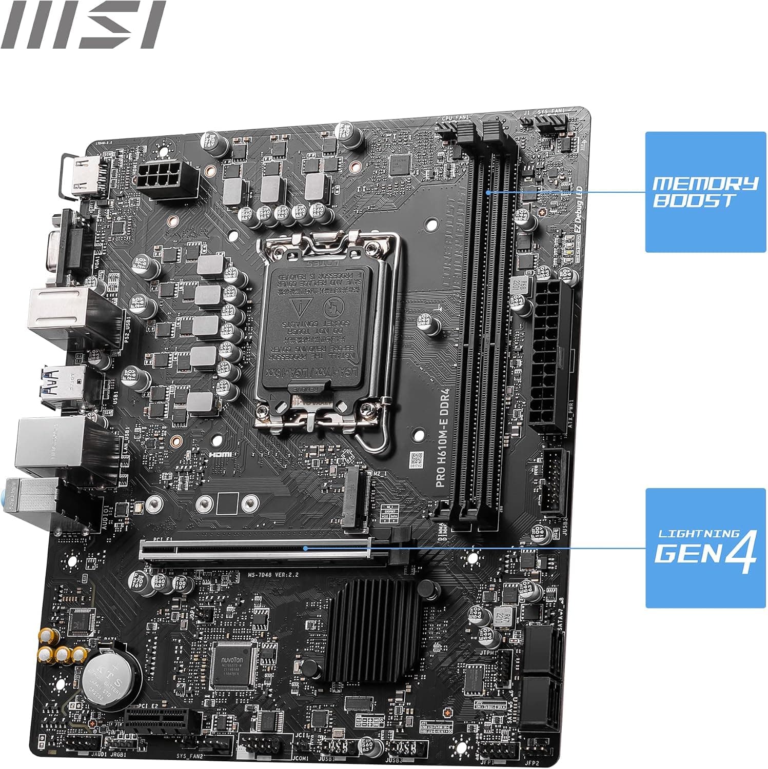 مادربرد MSI مدل PRO H610M-E با پشتیبانی از پردازندههای اینتل نسل ۱۲ مادربرد MSI مدل PRO H610M-E با پشتیبانی از پردازندههای اینتل نسل ۱۲
