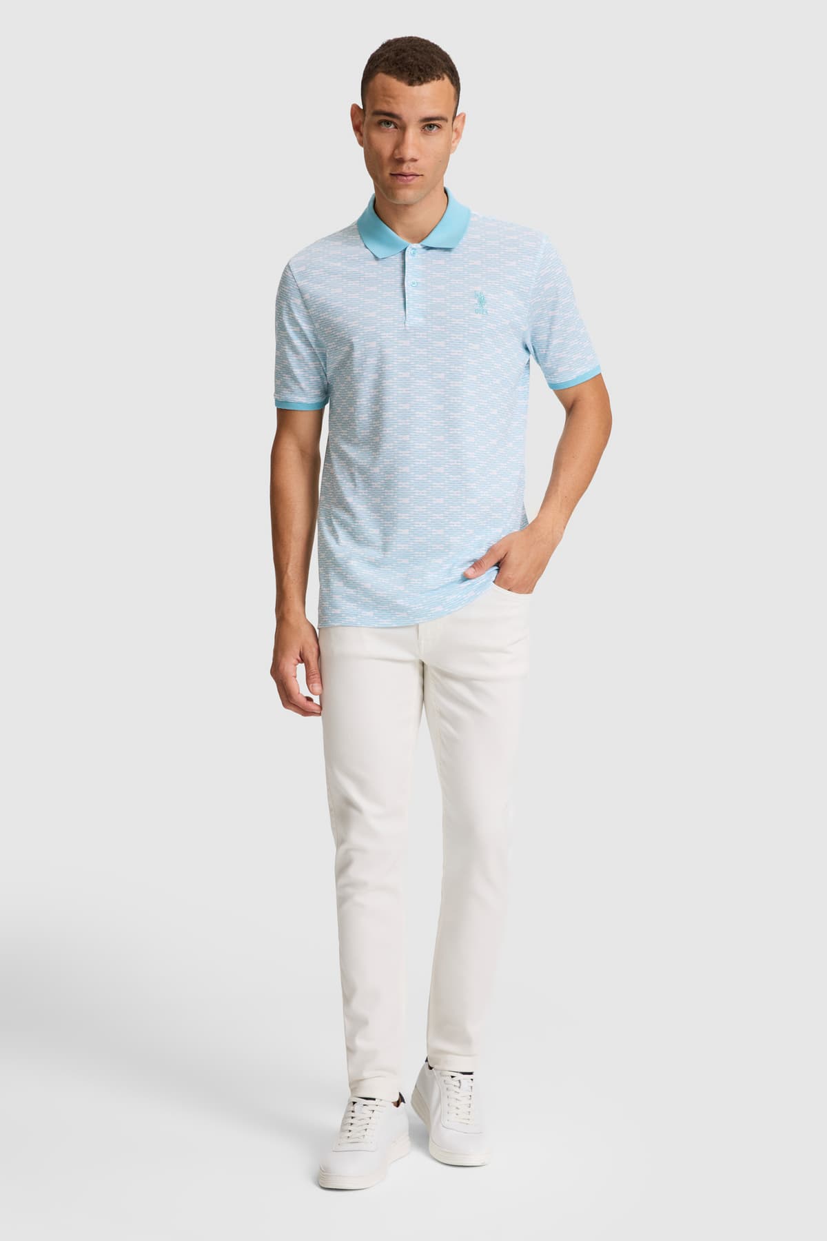 تیشرت مردانه U.S. Polo Assn. Aqua فیت معمولی یقه پولو مدل 50326959-VR007 تیشرت مردانه U.S. Polo Assn. Aqua فیت معمولی یقه پولو مدل 50326959-VR007
