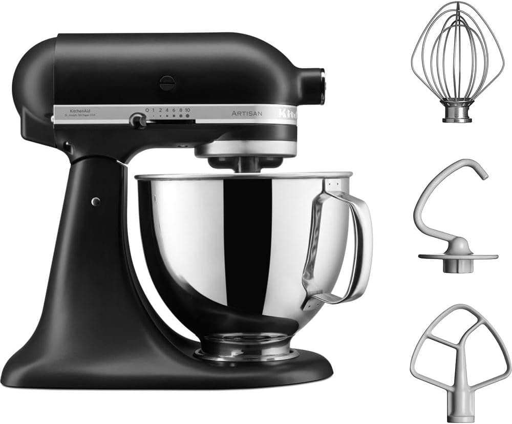 همزن کاسهدار KitchenAid ظرفیت 4,8 L مشکی مات مدل 5KSM125EBM همزن کاسهدار KitchenAid ظرفیت 4,8 L مشکی مات مدل 5KSM125EBM