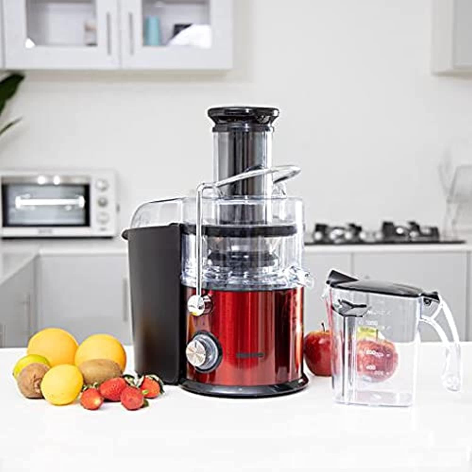 آبمیوهگیری سانتریفیوژ Geepas 800W با دهانه 75mm دو سرعته بدنه استیل آبمیوهگیری سانتریفیوژ Geepas 800W با دهانه 75mm دو سرعته بدنه استیل