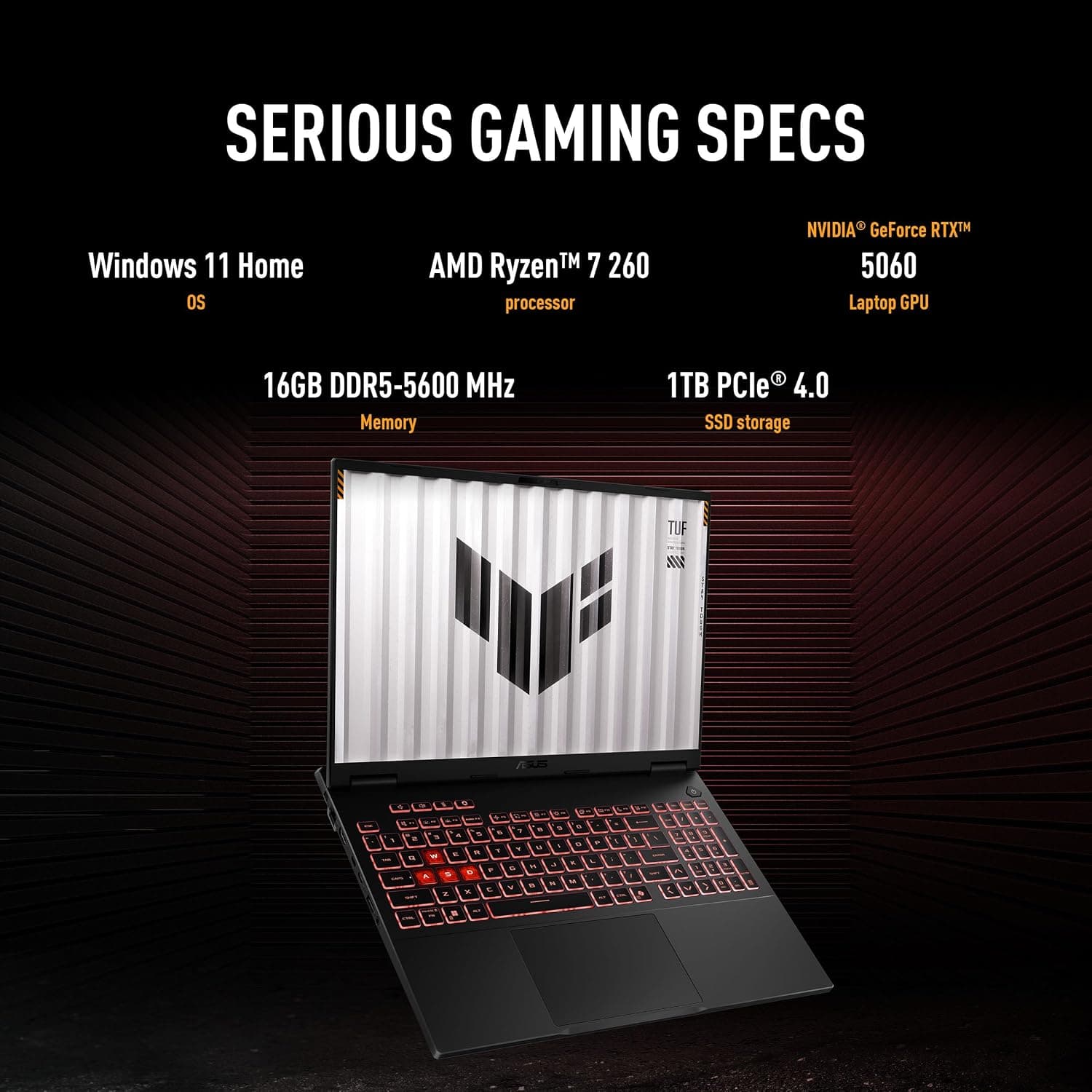 لپتاپ گیمینگ ASUS TUF Gaming A16 نسخه امارات، 16 اینچ FHD+ 144Hz، Ryzen 7 260، NVIDIA RTX5060 8GB GDDR7، 16GB RAM، 1TB SSD، Win11، خاکستری مدل FA608UMI-TU190W لپتاپ گیمینگ ASUS TUF Gaming A16 نسخه امارات، 16 اینچ FHD+ 144Hz، Ryzen 7 260، NVIDIA RTX5060 8GB GDDR7، 16GB RAM، 1TB SSD، Win11، خاکستری مدل FA608UMI-TU190W