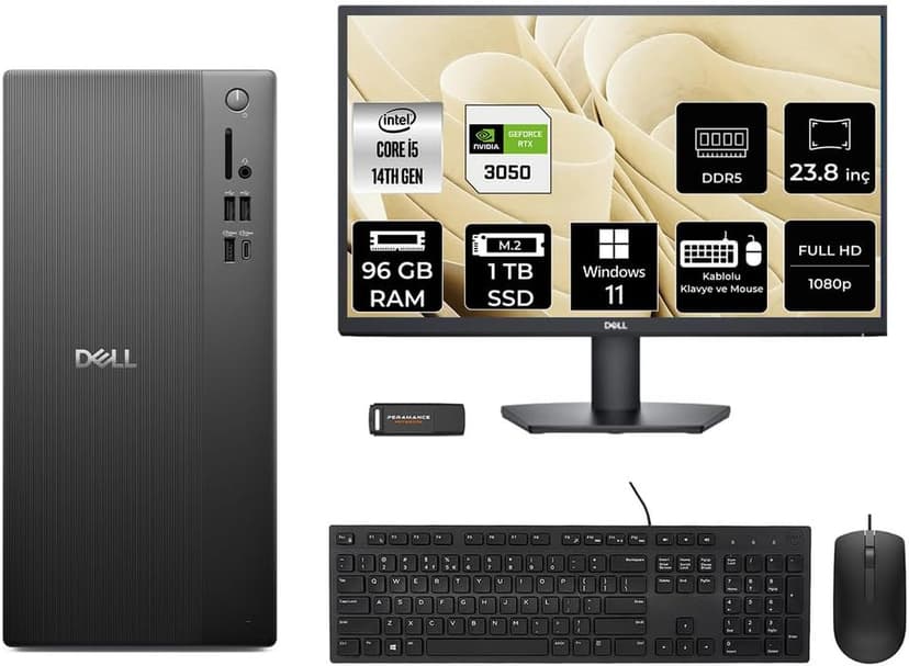 کامپیوتر رومیزی Dell مدل Ect1250 i5 14400 RTX3050 6Gb به همراه مانیتور 23.8" کامپیوتر رومیزی Dell مدل Ect1250 i5 14400 RTX3050 6Gb به همراه مانیتور 23.8"