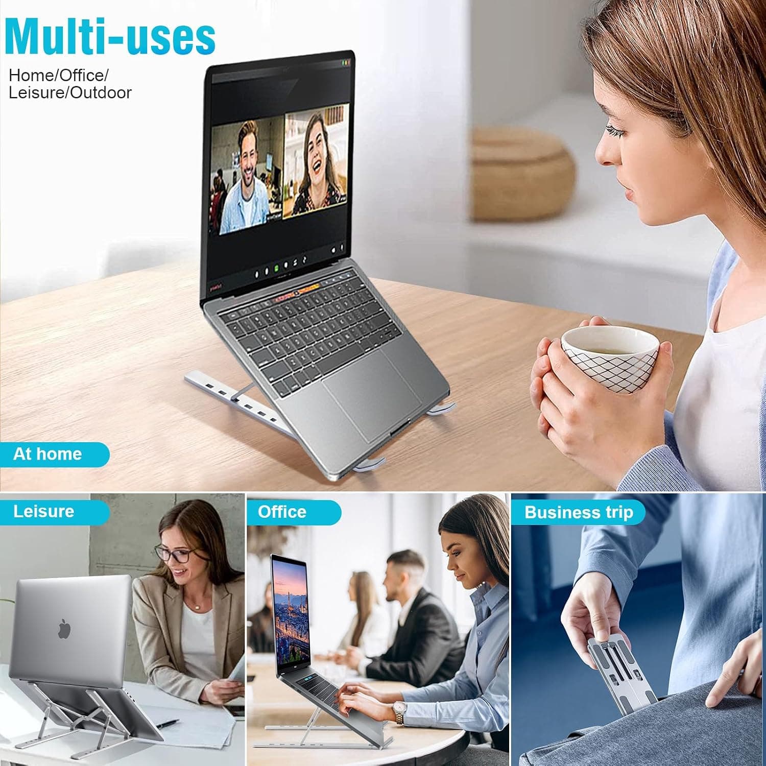 استند رومیزی لپ تاپ SKY-TOUCH قابل تنظیم و تاشو با تهویه استند رومیزی لپ تاپ SKY-TOUCH قابل تنظیم و تاشو با تهویه
