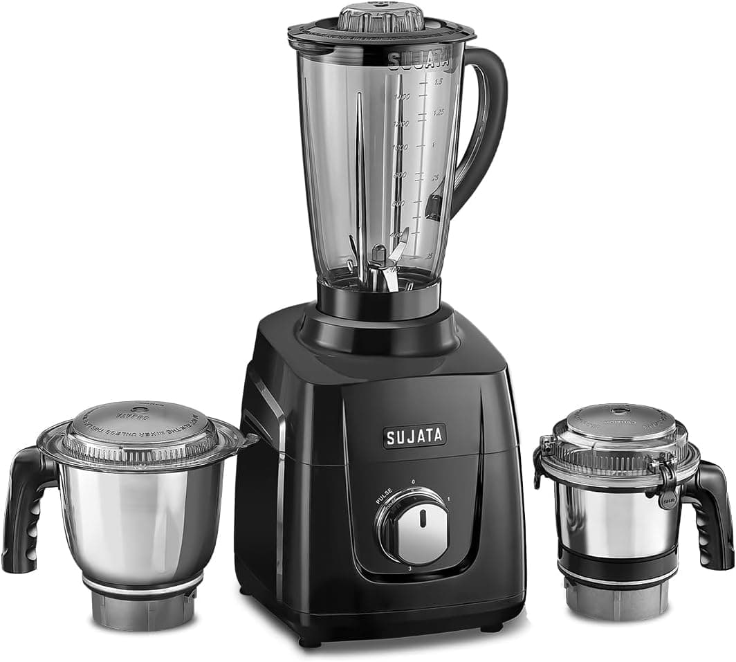 مخلوطکن و آسیاب Sujata مدل MG01 توان 1000 وات مشکی 3 ظرف مخلوطکن و آسیاب Sujata مدل MG01 توان 1000 وات مشکی 3 ظرف