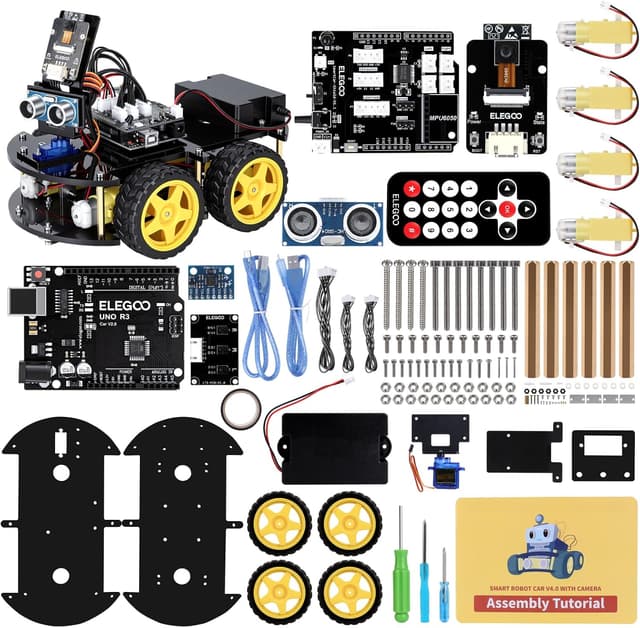 کیت ماشین رباتیک هوشمند آموزشی Arduino ELEGOO با برد UNO R3 مدل V4 کیت ماشین رباتیک هوشمند آموزشی Arduino ELEGOO با برد UNO R3 مدل V4