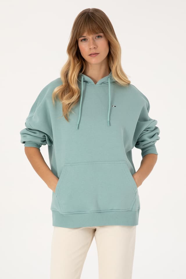 سوئیشرت زنانه U.S. Polo Assn. هودی دار فلیس نعنایی مدل 50313567-VR090 سوئیشرت زنانه U.S. Polo Assn. هودی دار فلیس نعنایی مدل 50313567-VR090