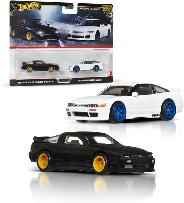 ست دوتایی خودروهای مقیاس 1:64 Hot Wheels Premium Car Culture با چرخهای Real Riders و شاسی Metal/Metal مدل JBK96 ست دوتایی خودروهای مقیاس 1:64 Hot Wheels Premium Car Culture با چرخهای Real Riders و شاسی Metal/Metal مدل JBK96