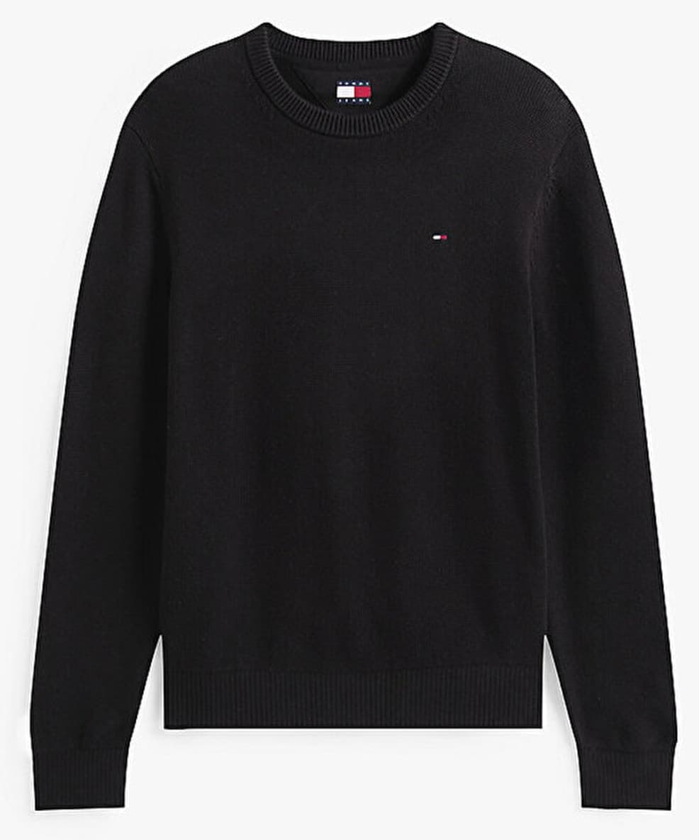 پلیور مردانه Tommy Hilfiger Tommy Jeans Essentials فیت اسلیم مشکی پلیور مردانه Tommy Hilfiger Tommy Jeans Essentials فیت اسلیم مشکی