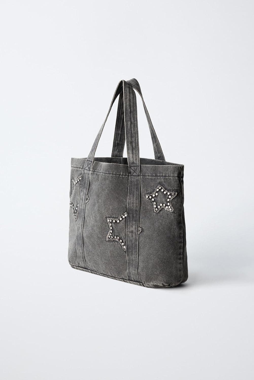 کیف توت زنانه Zara دنیم ستارهدار کیف توت زنانه Zara دنیم ستارهدار